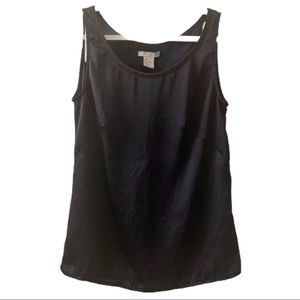 H&M Silky Scoop Neck Navy Shell Blouse